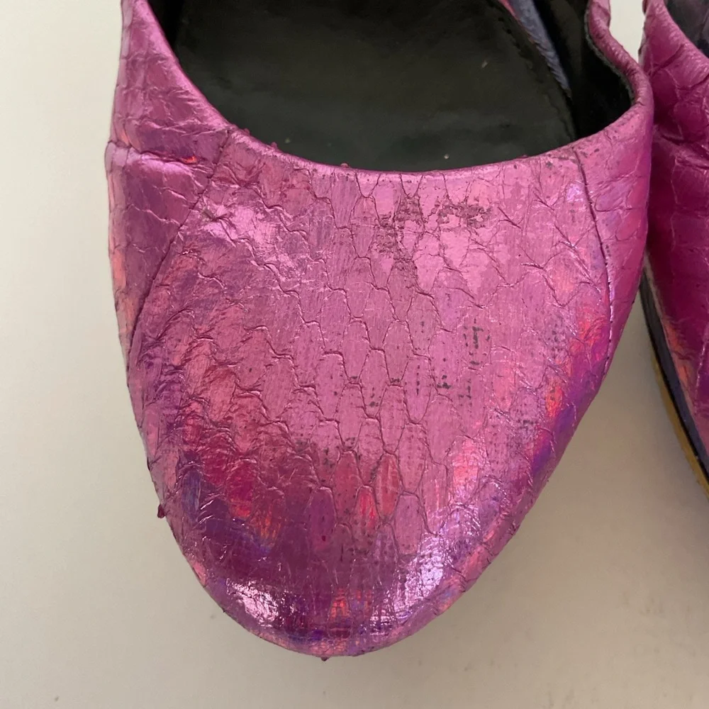 Brian Atwood Multicolored Leather Ankle Strap Platform Heels Size